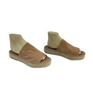 Splendid Beige Leather Espadrille Sandals, Size 9 -Preowned Womens